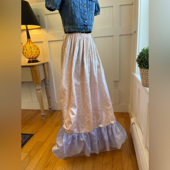 Incredible Vintage Satin Maxi Skirt Size Large - Picture 5 of 10
